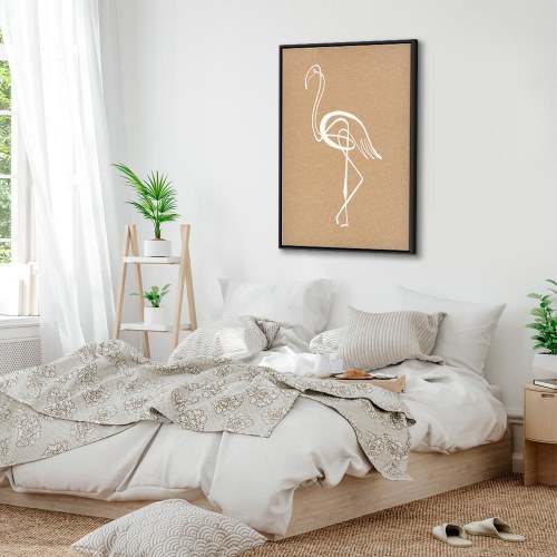 Lærredsbillede Hvid flamingo - 1 del lodret