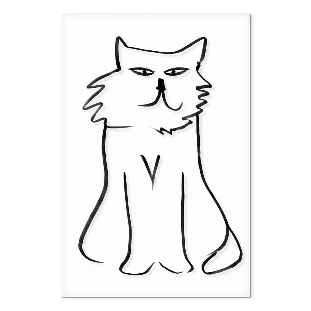 Lærredsbillede med kat - Jeg kigger på dig 1 del lodret - 20 x 30 cm - Premium Print