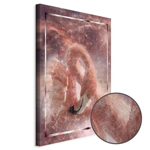 Lærredsbillede Space Flamingo - 1 del, lodret
