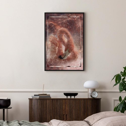Lærredsbillede Space Flamingo - 1 del, lodret