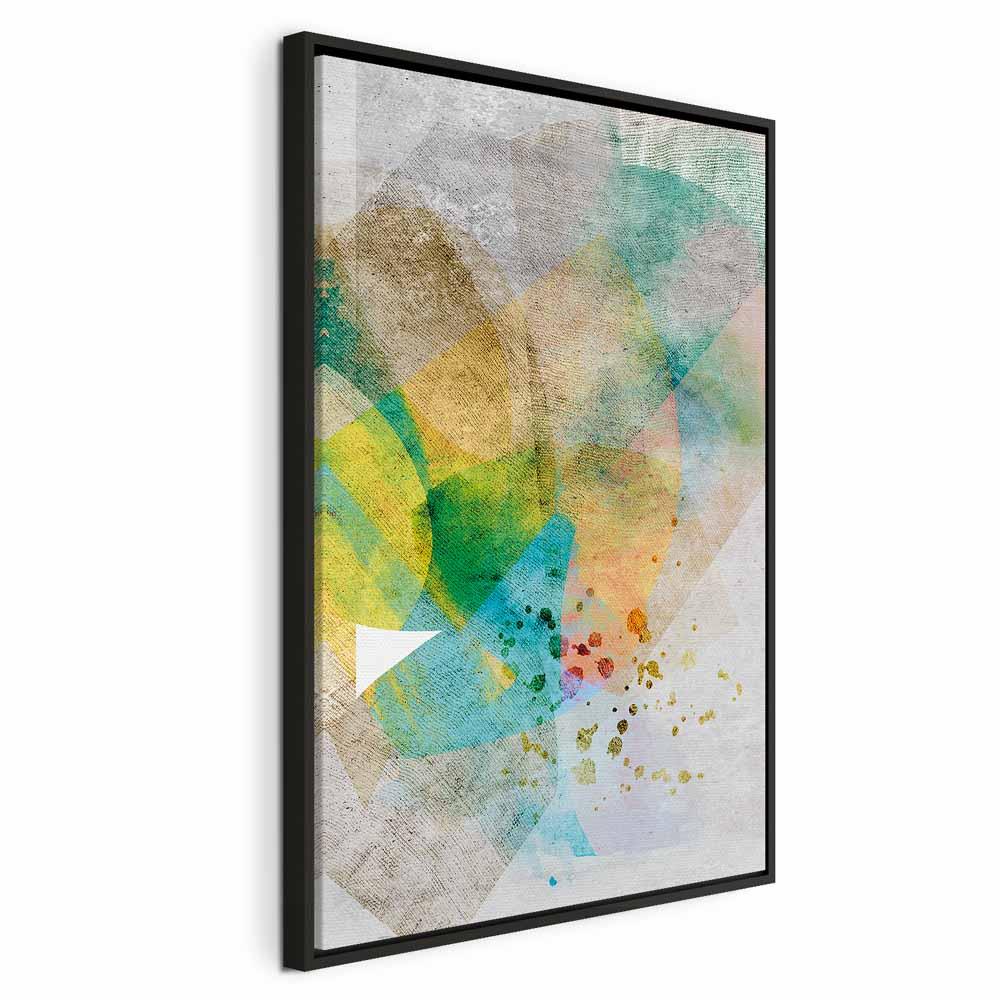 Lodret lærredsbillede Sommerfugle og drømme i 1 del - abstrakt vægdekoration - 60 x 90 cm - I en sort træramme