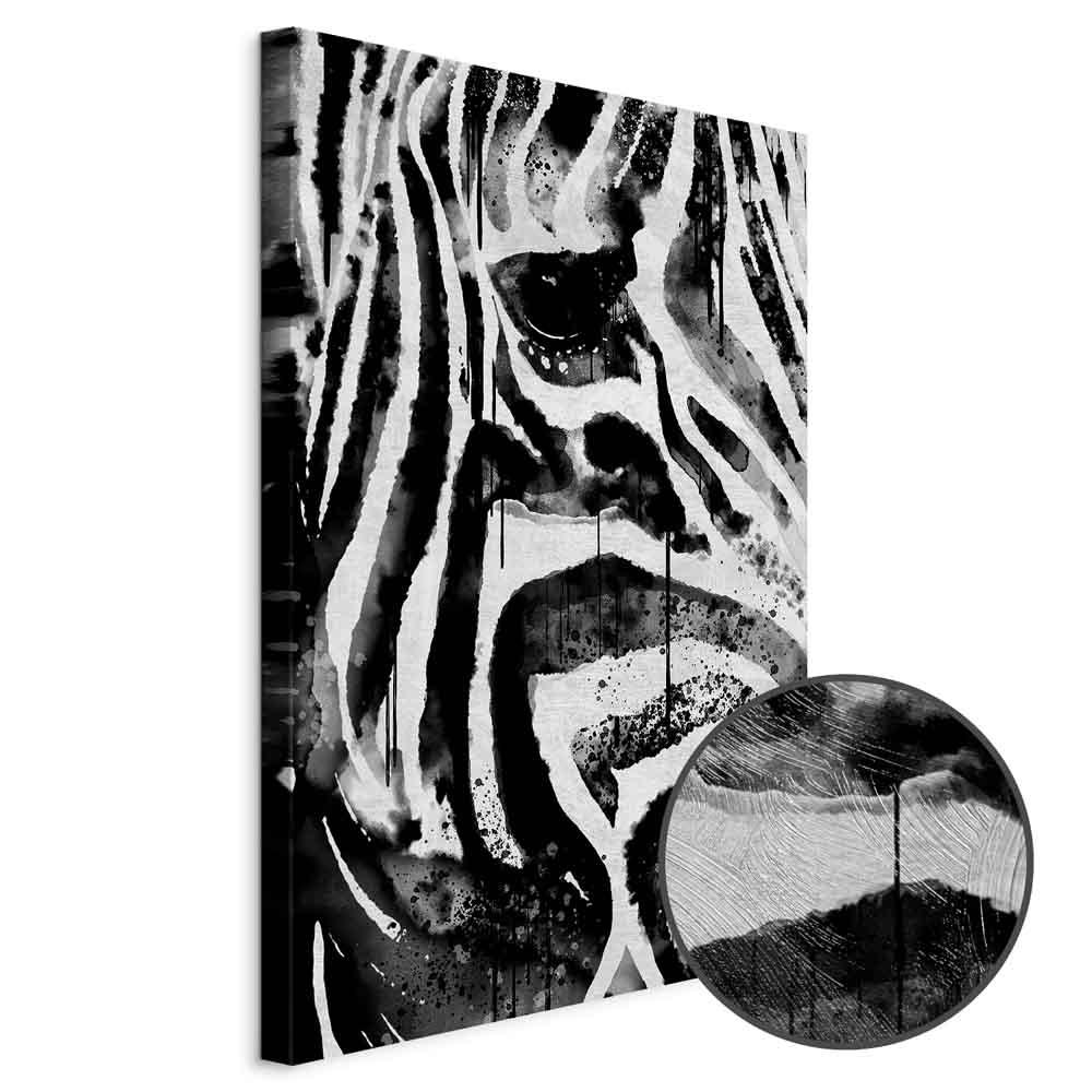 Lærredsbillede Zebra abstrakt lodret - 40 x 60 cm - Premium Print