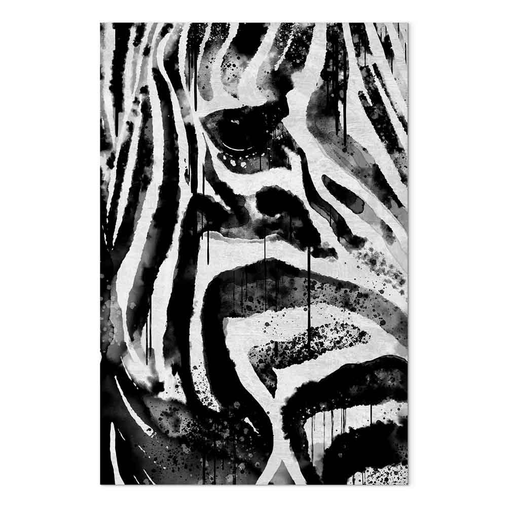 Lærredsbillede Zebra abstrakt lodret - 40 x 60 cm - Standard