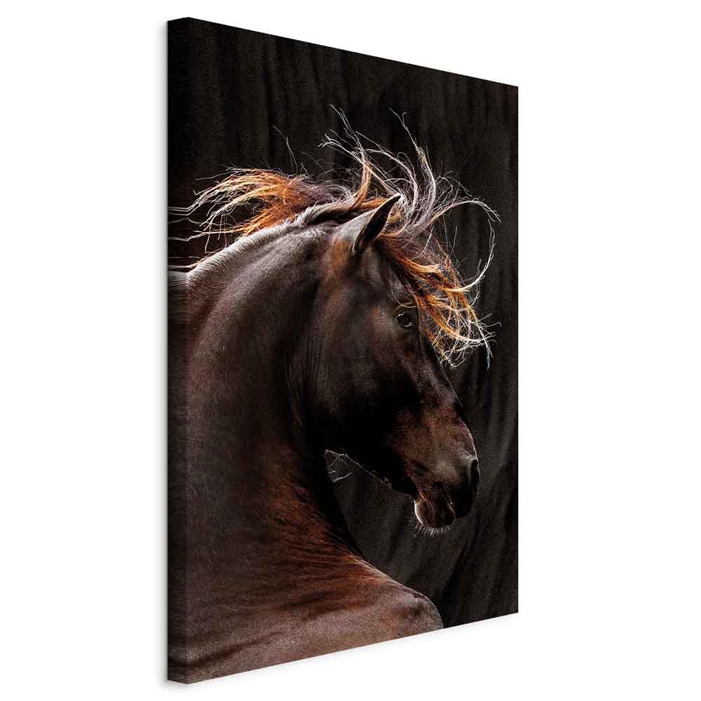 Billede på lærred Fiery Wind - vertikalt vægbillede med hestemotiv - 40 x 60 cm - Standard