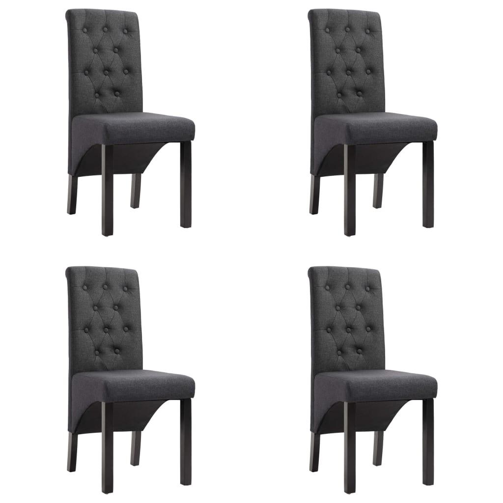 Spisebordsstole 4 stk. stof mørkegrå