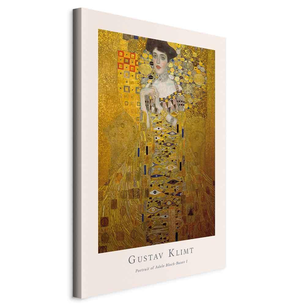Gustav Klimt billede på lærred - Portræt af Adele Bloch-Bauer I, vertikal - 40 x 60 cm - Standard