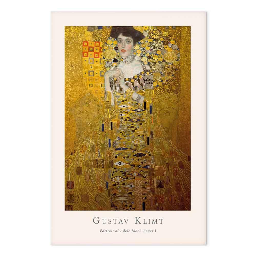 Gustav Klimt billede på lærred - Portræt af Adele Bloch-Bauer I, vertikal - 20 x 30 cm - Akustisk