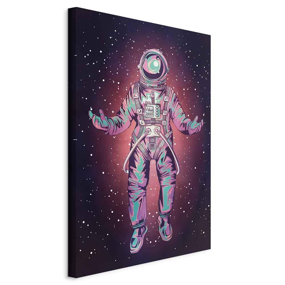 Billede på lærred Ensom rejsende - lodret vægdekoration i 1 del med astronautmotiv - 80 x 120 cm - På italiensk lærred