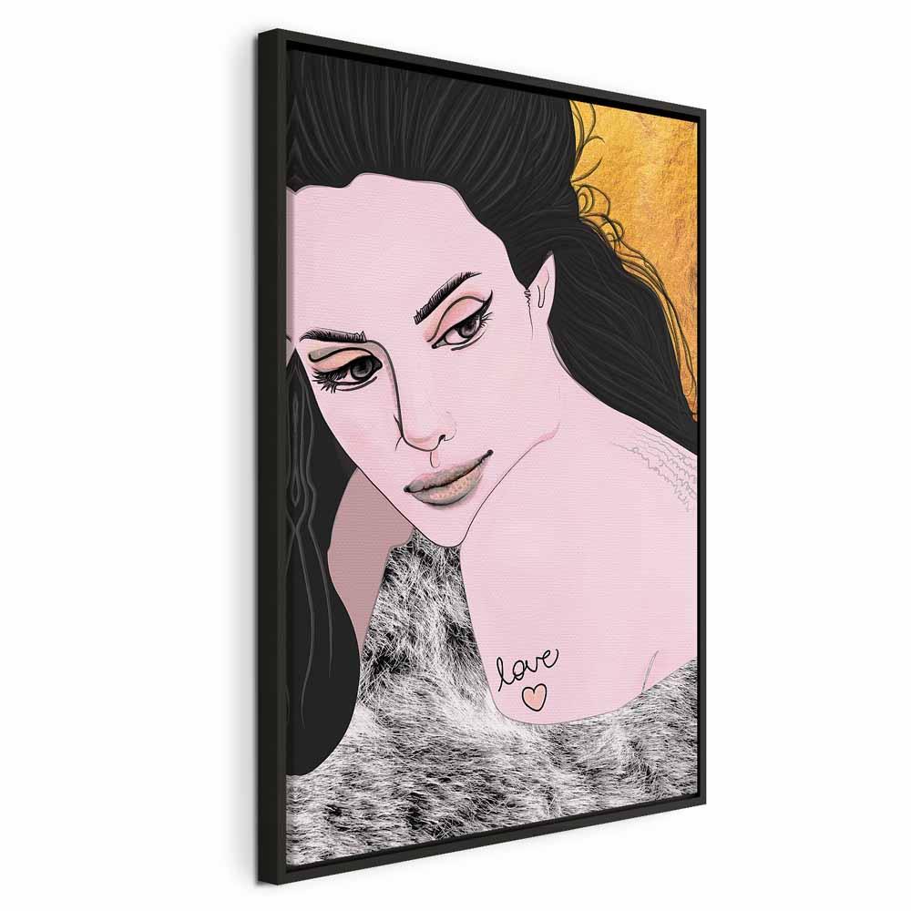 Billede på lærred - Sensual and Love, vertikalt portræt til væg - 80 x 120 cm - I en sort træramme