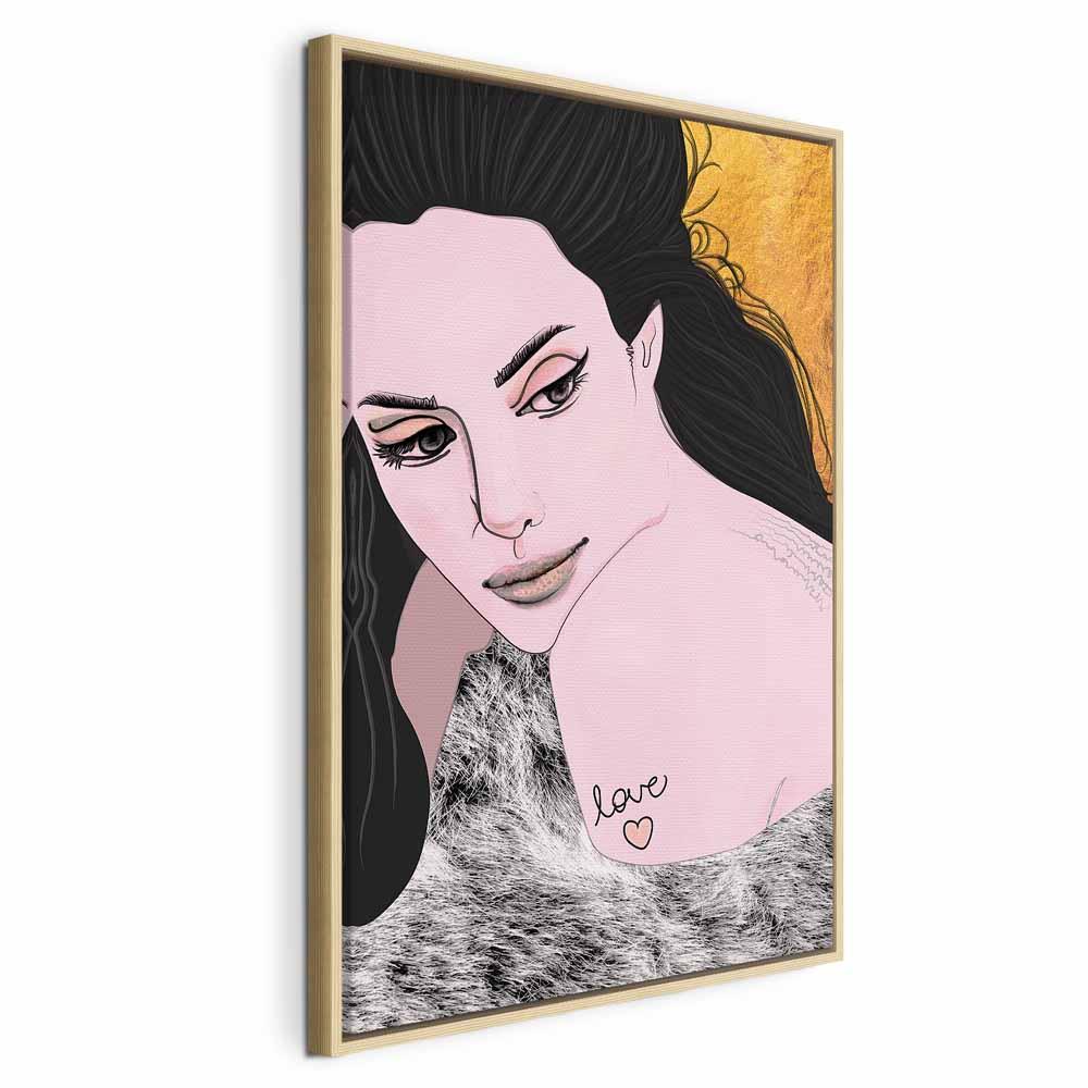 Billede på lærred - Sensual and Love, vertikalt portræt til væg - 80 x 120 cm - I en naturlig træramme