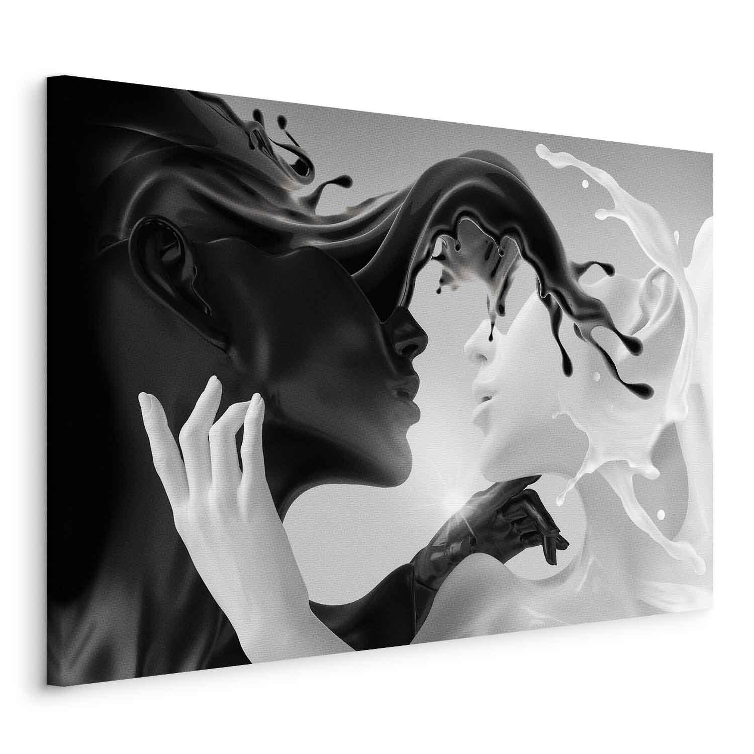 Lærredsbillede Tender Opposite (1 del) - abstrakt billede i bredformat - 120 x 80 cm - Standard