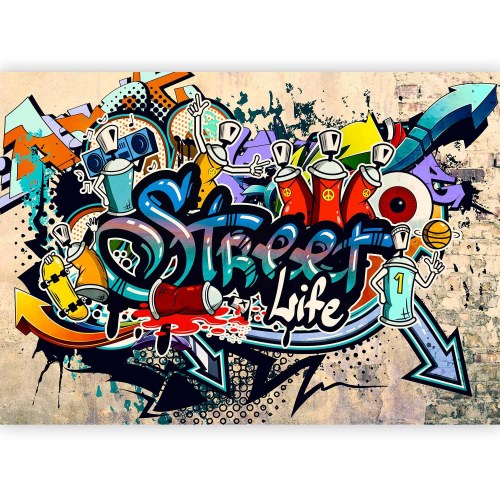 Fototapet Gadeliv - graffiti fototapet til væg