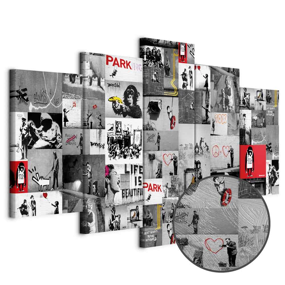 Banksy IV gadekunst billede på lærred - 100 x 50 cm - Premium Print