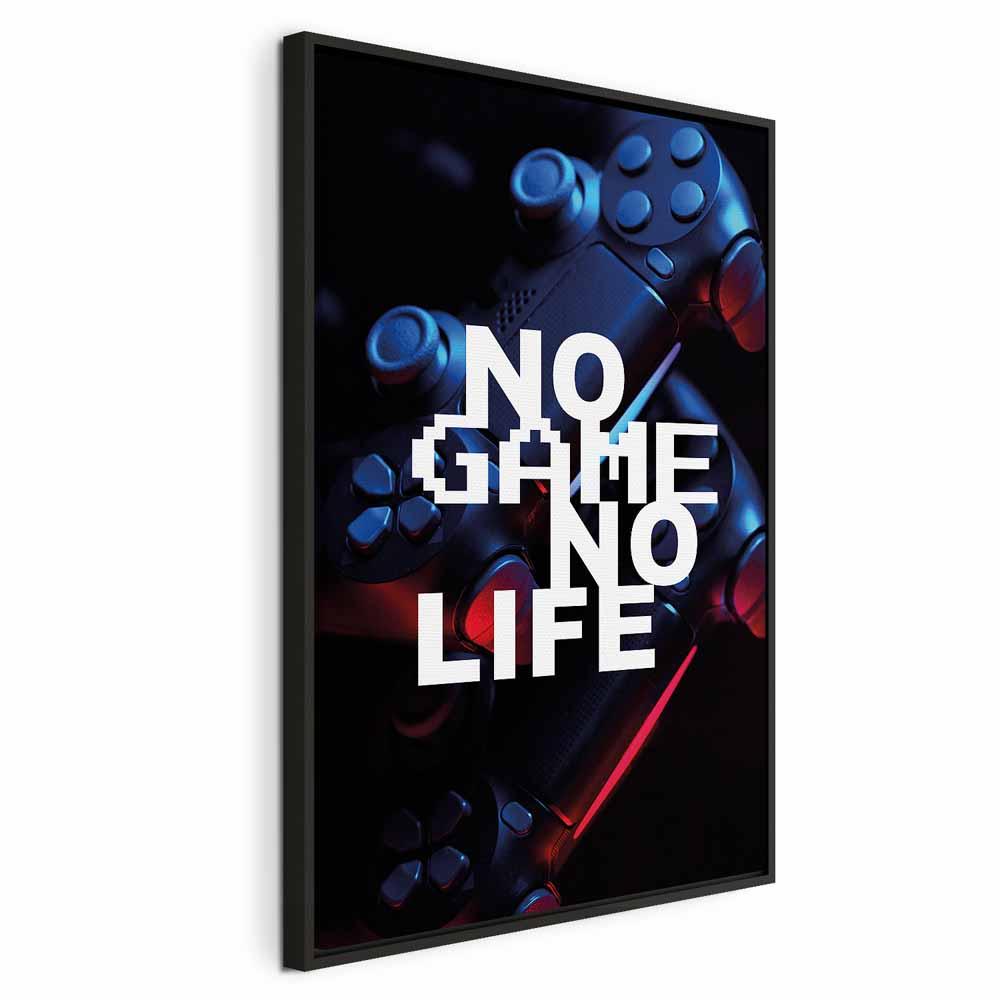 Lærredsbillede No Game No Life - vertikalt gaming vægbillede - 60 x 90 cm - I en sort træramme