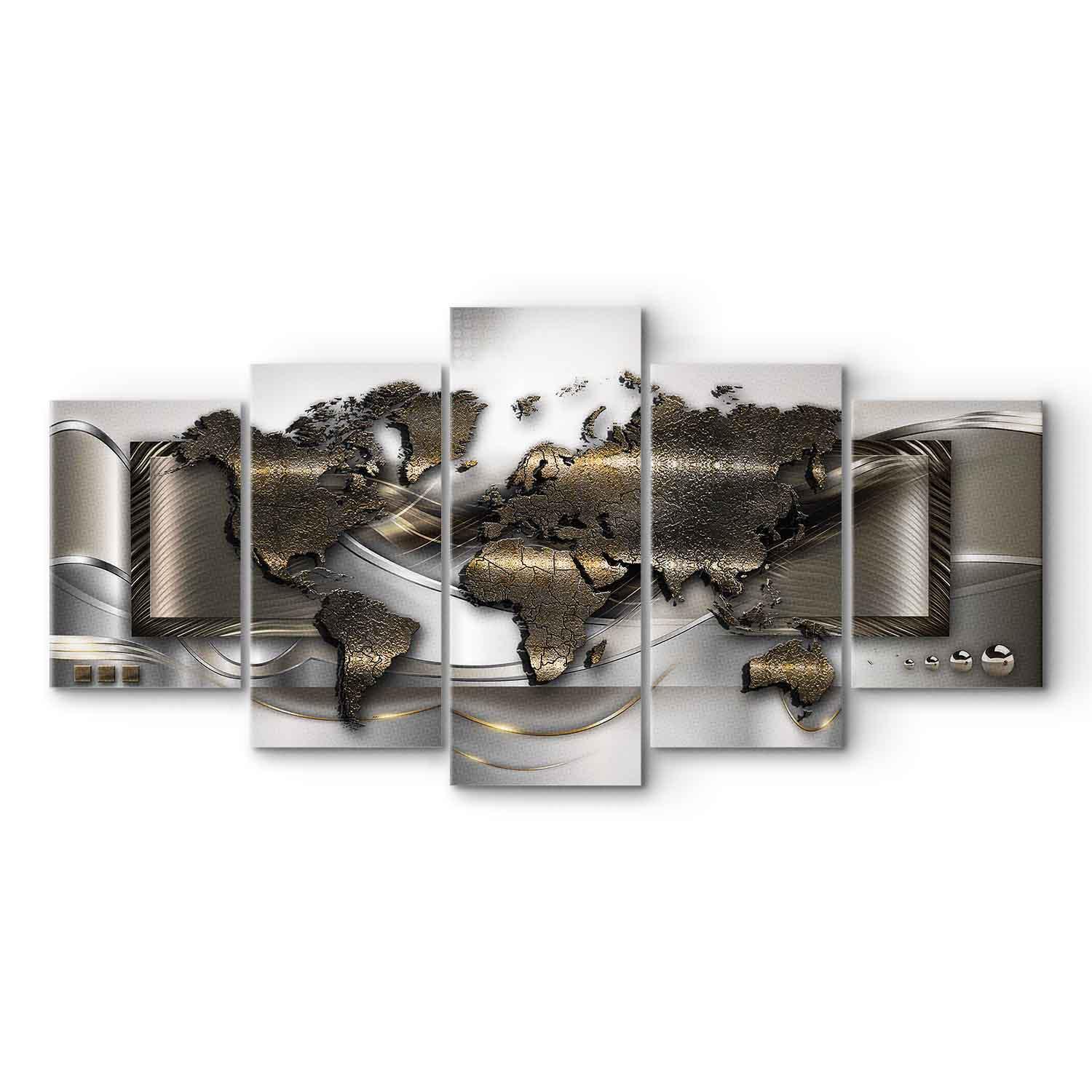 ARTGEIST World breeze billede - guld/sølv/bronze print, 2 størrelser 200x100
