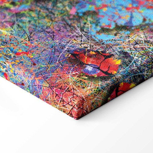 Lærredsbillede verdenskort - Jackson Pollock-inspiration