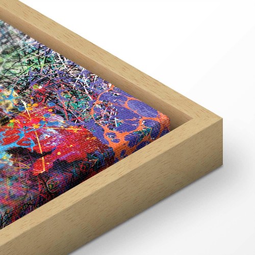 Lærredsbillede verdenskort - Jackson Pollock-inspiration