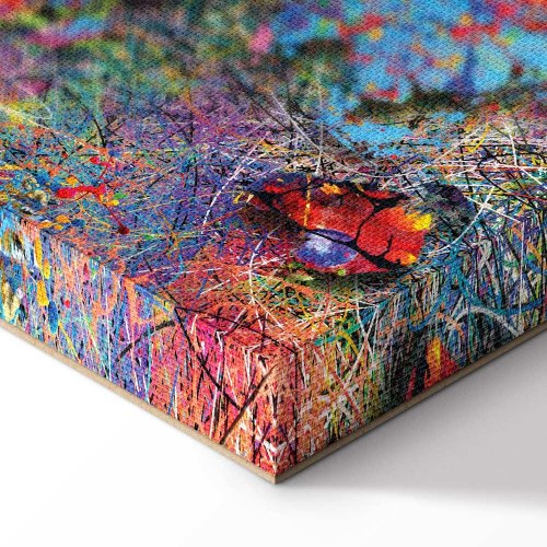 Lærredsbillede verdenskort - Jackson Pollock-inspiration