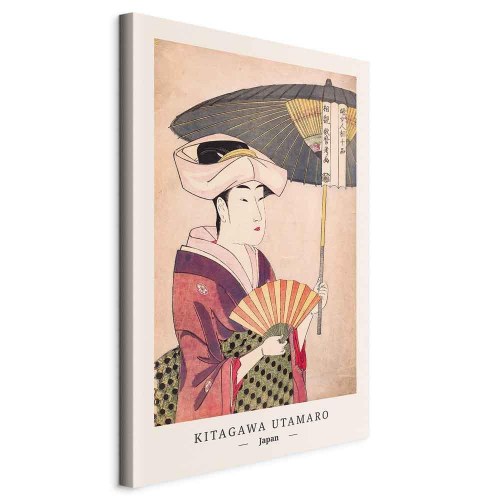 Lærredsbillede Kitagawa Utamaro - Kvinde med paraply, lodret