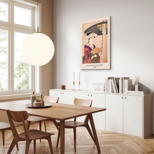 Lærredsbillede Kitagawa Utamaro - Kvinde med paraply, lodret