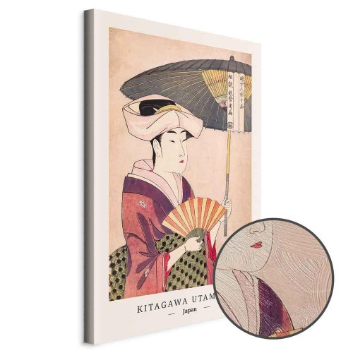 Lærredsbillede Kitagawa Utamaro - Kvinde med paraply, lodret