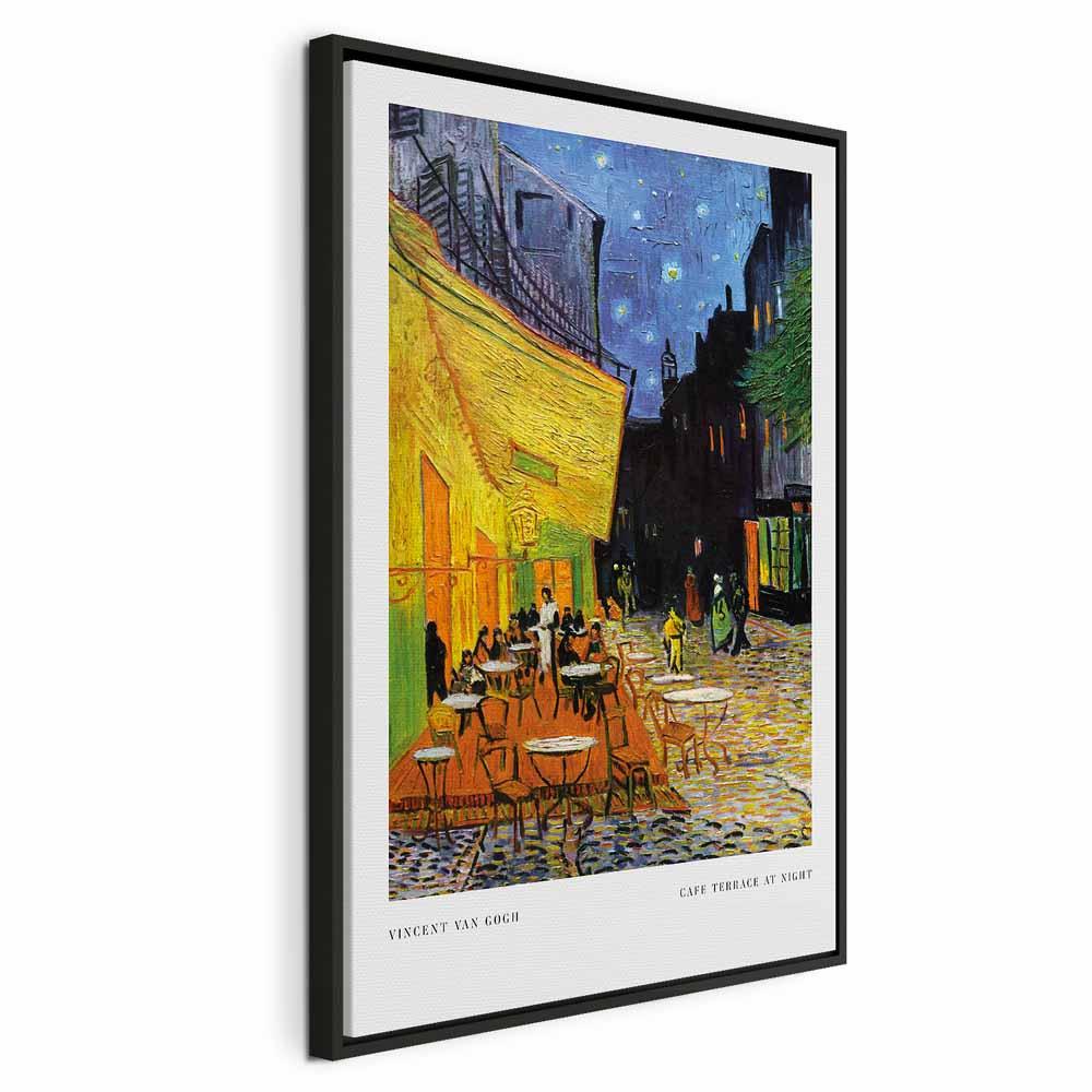 Vincent van Gogh billede på lærred - Caféterrasse om natten, lodret - 40 x 60 cm - I en sort træramme