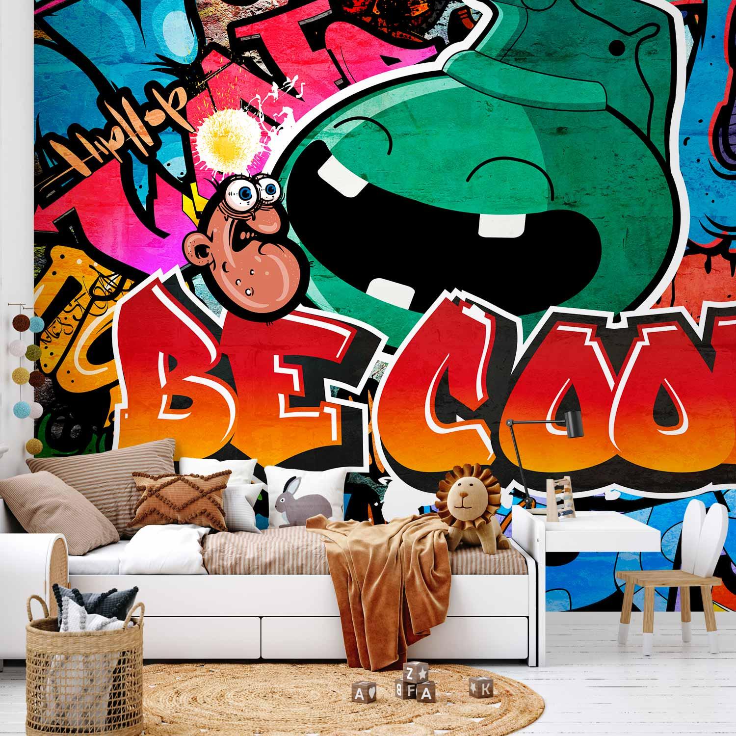 Fototapet Be Cool - graffiti fototapet til væggen - 100 x 70 cm - Premium