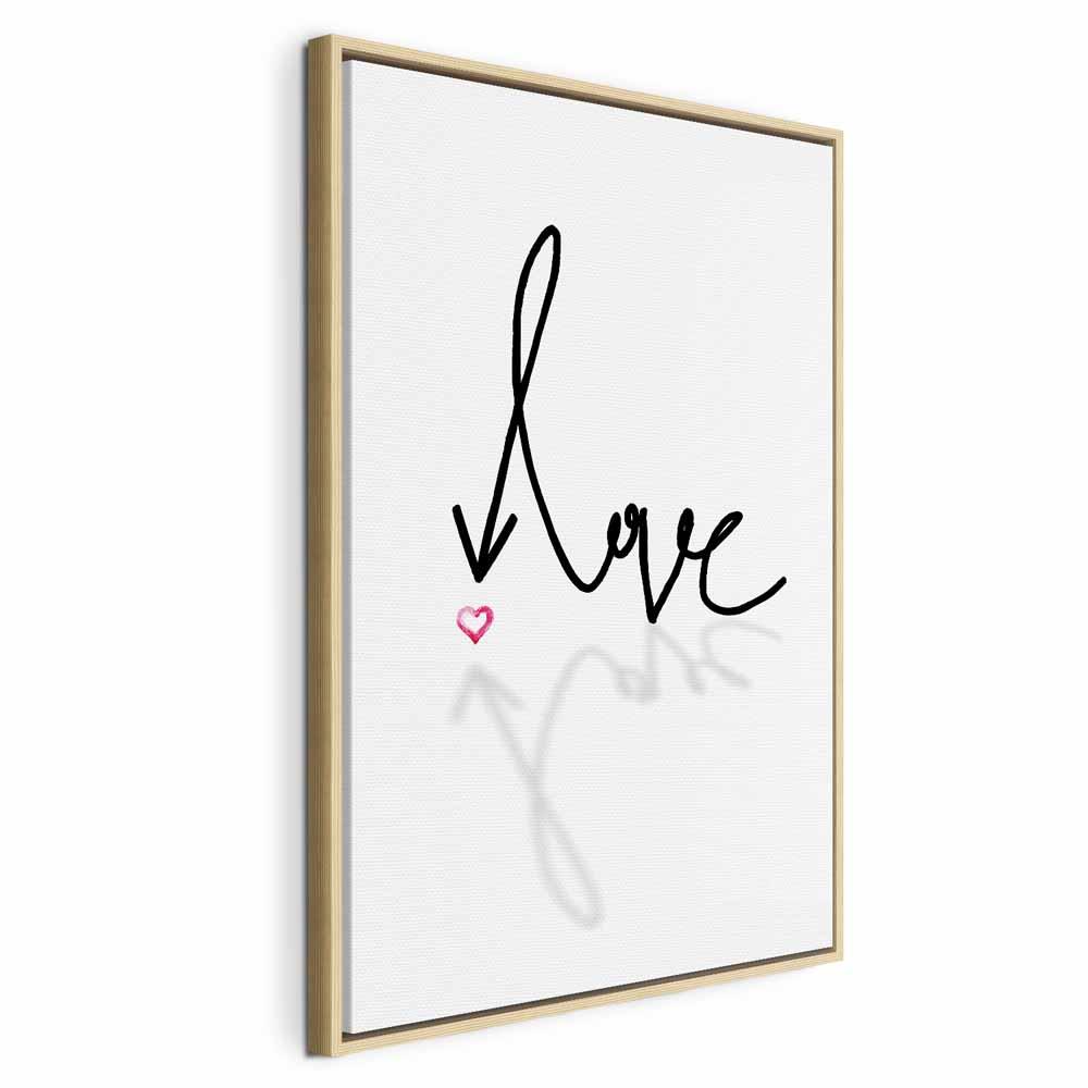 Lærredsbillede - This is Love lodret citatbillede - 80 x 120 cm - I en naturlig træramme