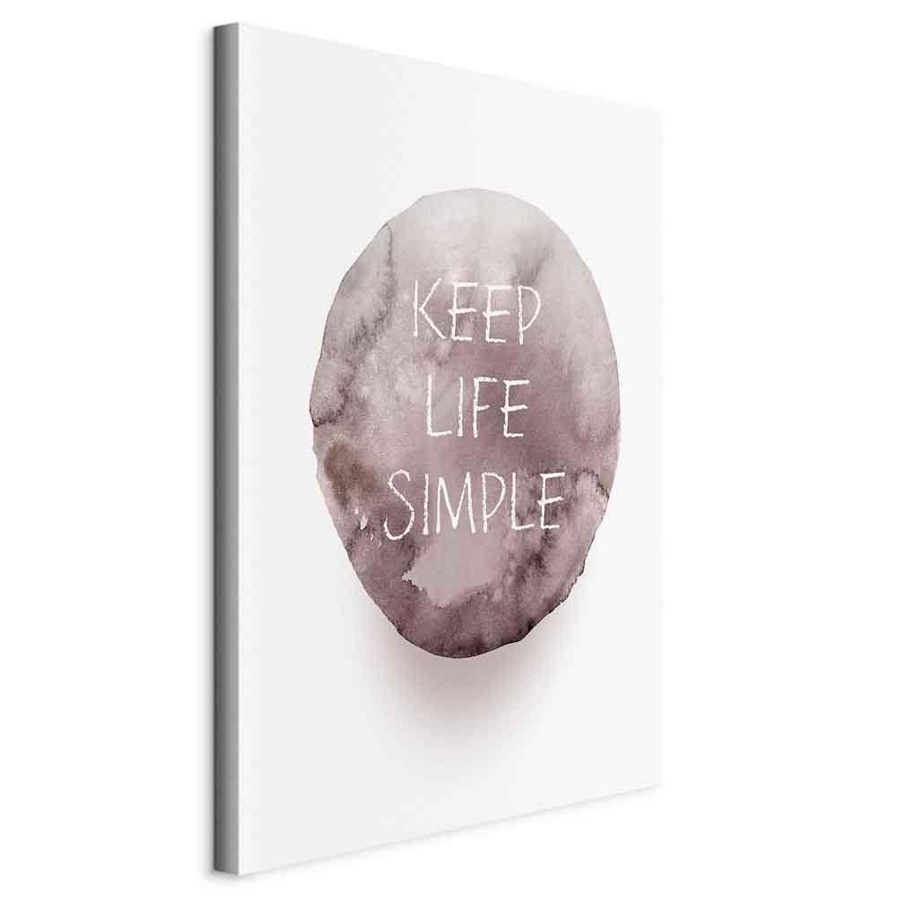 Lærredsbillede Keep Life Simple - 1-delt lodret citatbillede - 40 x 60 cm - Standard