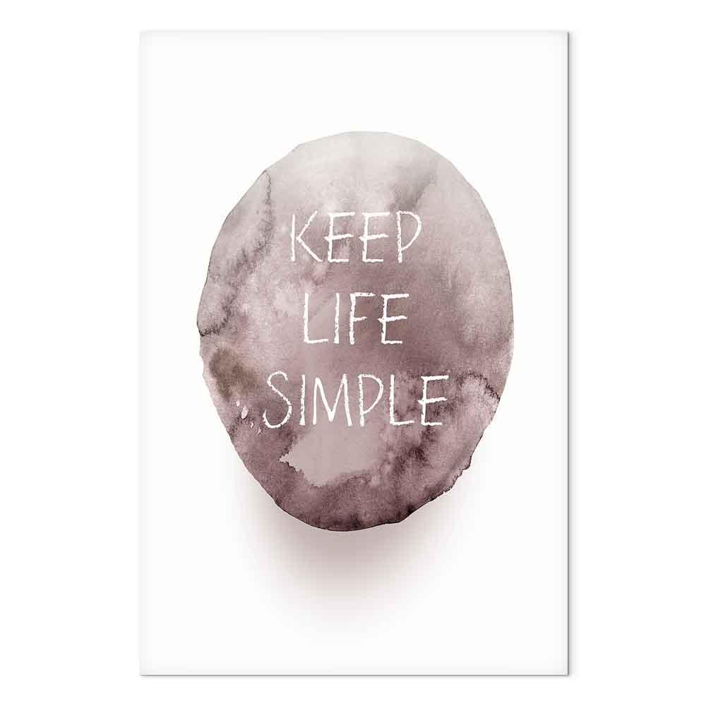 Lærredsbillede Keep Life Simple - 1-delt lodret citatbillede - 80 x 120 cm - Premium Print