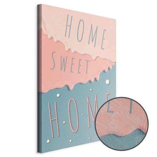Lærredsbillede med teksten "Home Sweet Home" - lodret