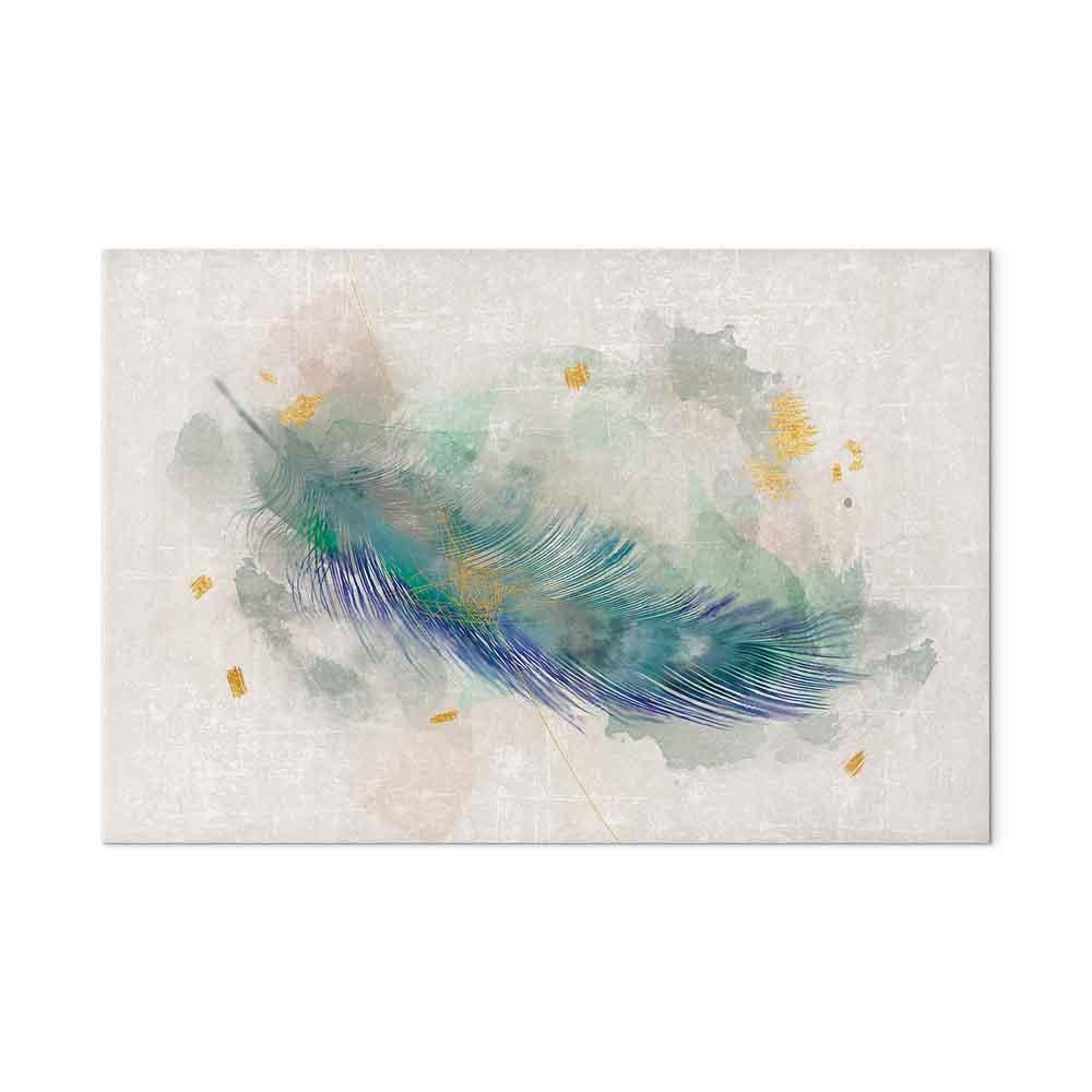 Abstrakt lærredsbillede Blåt eventyr - 1 del i bredt format til vægdekoration - 90 x 60 cm - Premium Print