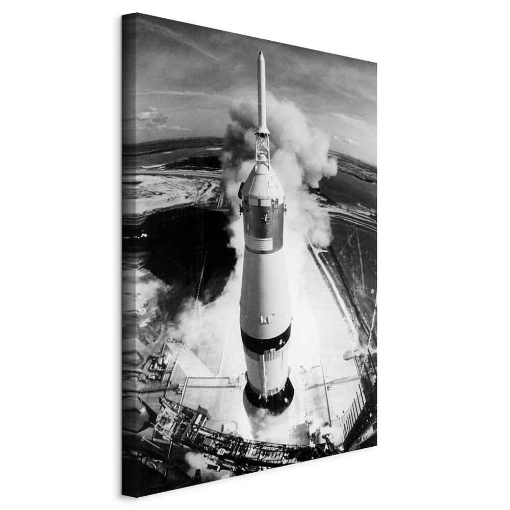 Lærredsbillede Cosmic Speed - lodret vægbillede i 1 del med raketmotiv - 40 x 60 cm - På italiensk lærred