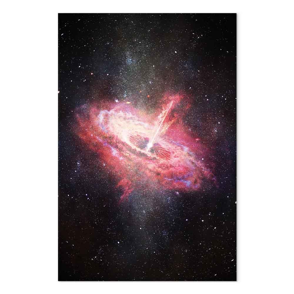 Lærredsbillede Lonely Galaxy - lodret abstrakt vægdekoration med galakse- og stjernemotiv - 80 x 120 cm - Premium Print