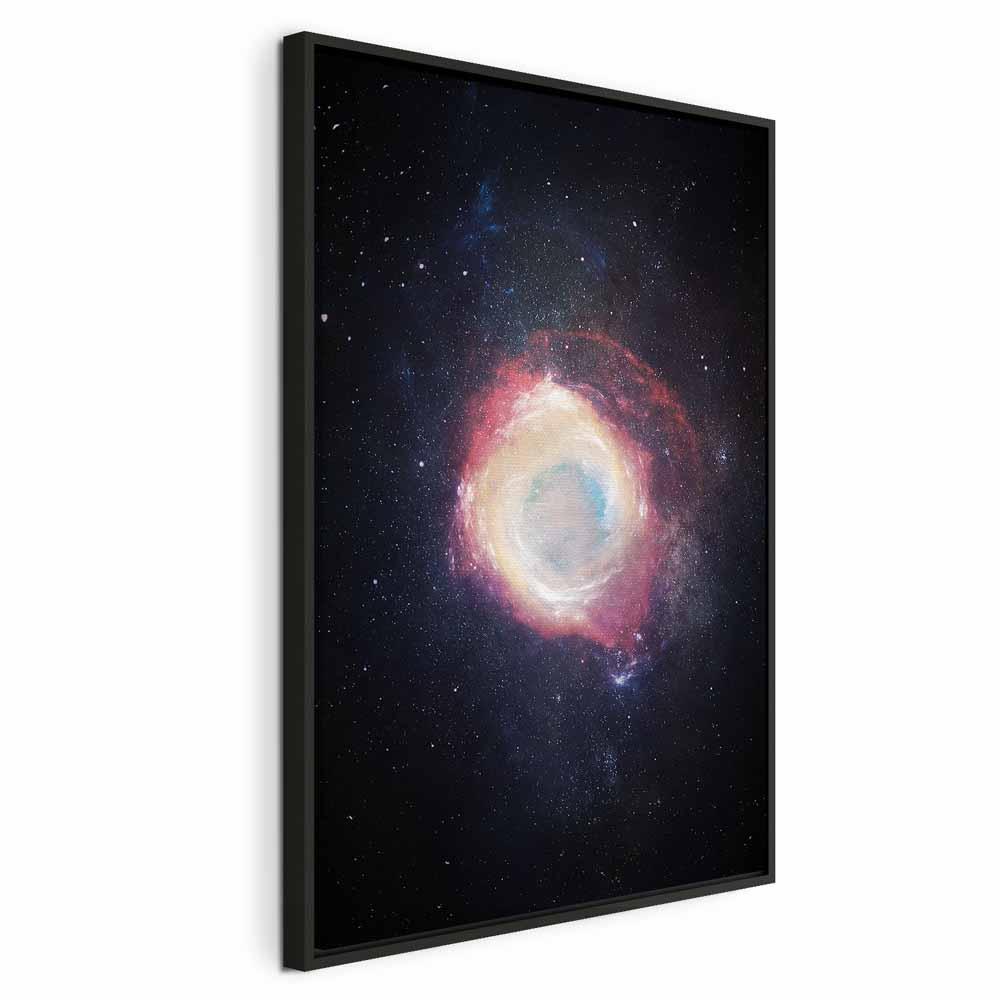 Lærredsbillede Galactic Explosion - 1-delt vertikalt abstrakt billede - 60 x 90 cm - I en sort træramme