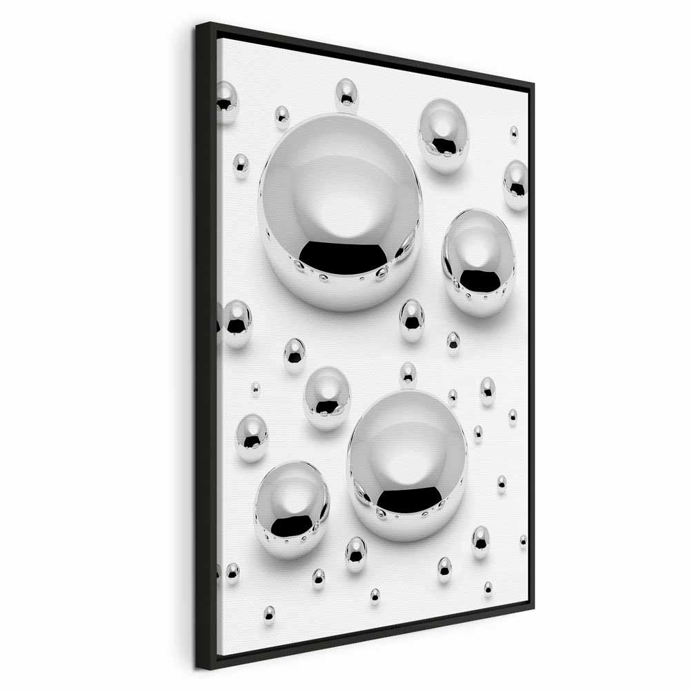 Lærredsbillede - Fortryllet i frosten, 1-delt vertikalt abstrakt billede - 80 x 120 cm - I en sort træramme