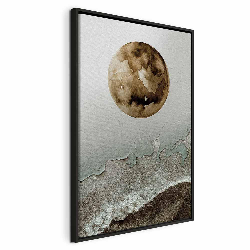 Billede på lærred - Green Tide, vertikalt 1-delt abstrakt vægbillede - 80 x 120 cm - I en sort træramme