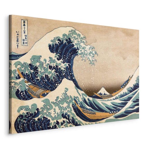 Lærredsbillede Den store bølge ved Kanagawa - reproduktion