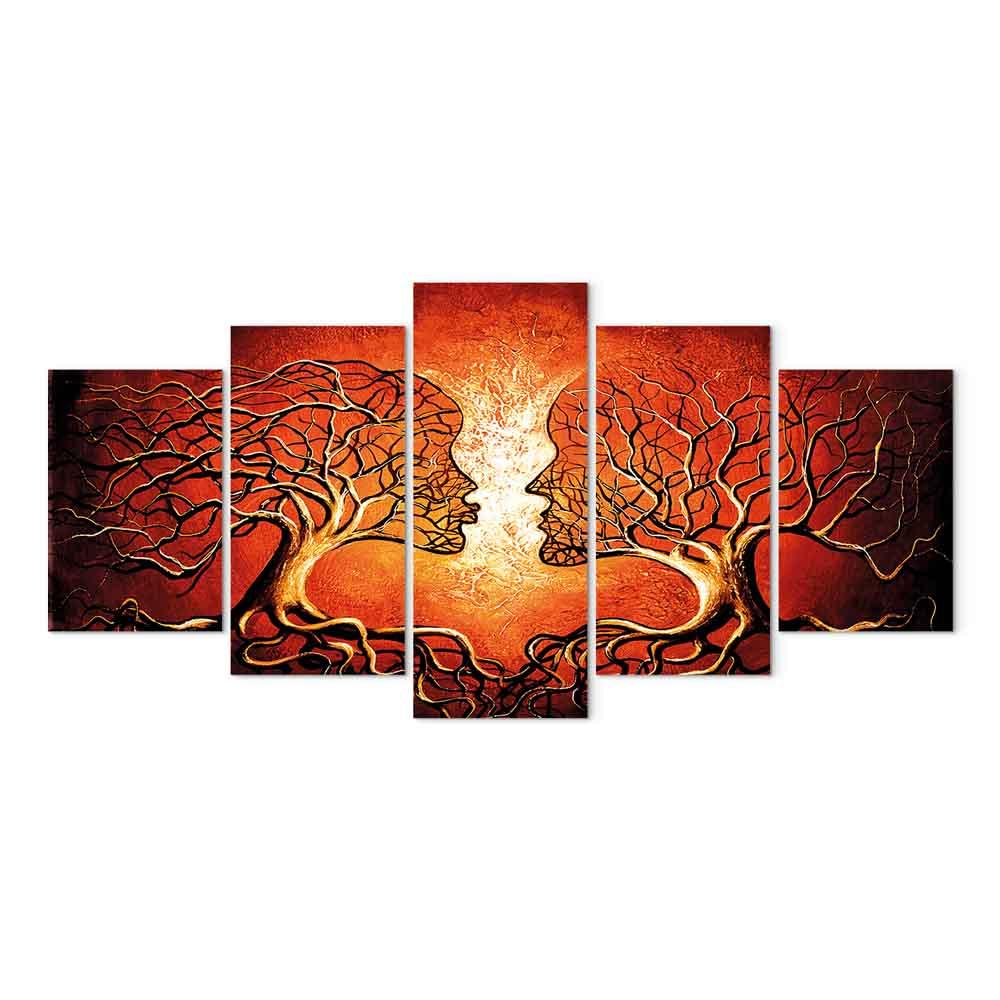 Lærredsbillede Heat of Love abstrakt vægdekoration - 100 x 50 cm - Standard