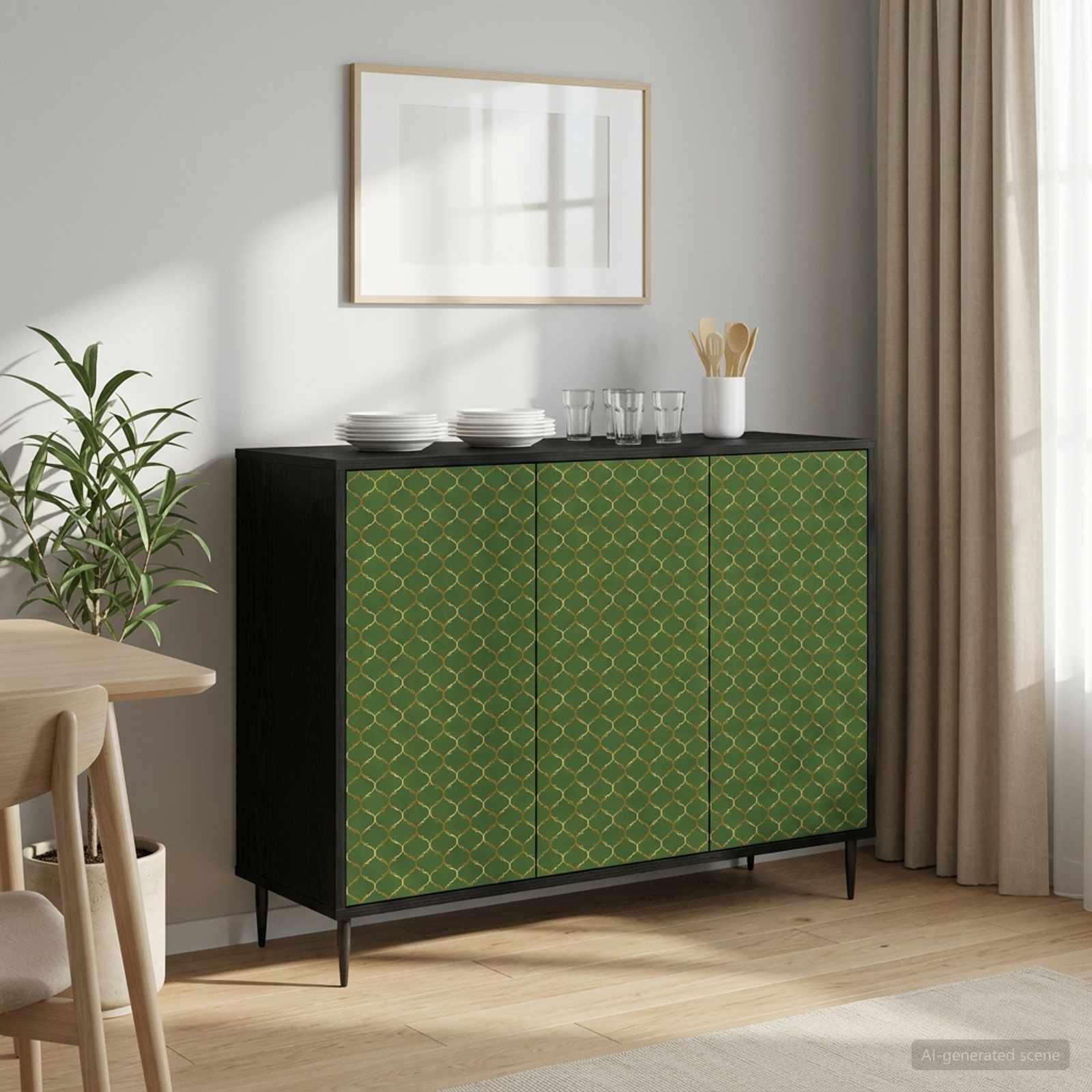 Sideboard GELEEN sort eg 102 x 33 x 76 cm i konstrueret træ