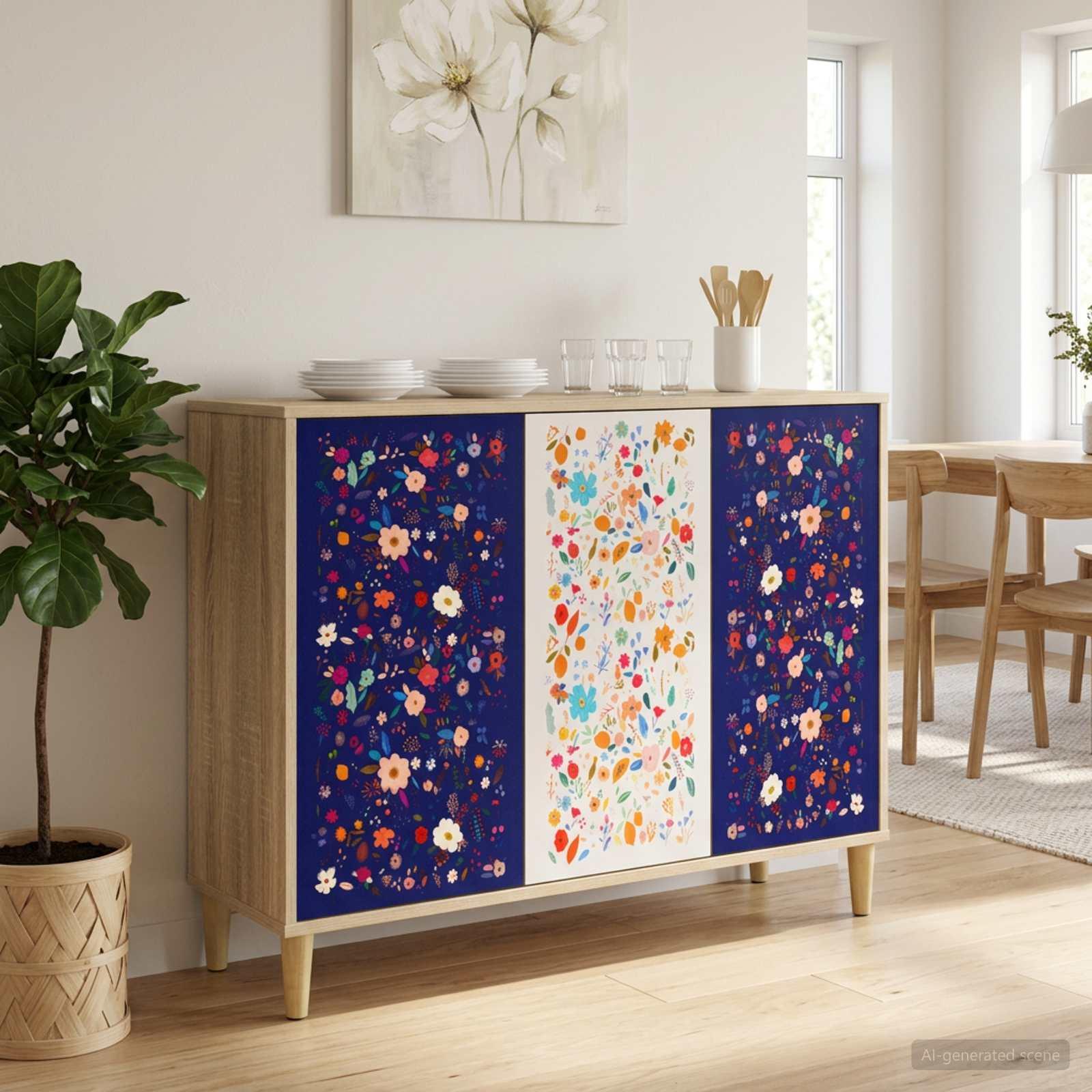 Sideboard MAINZ sonoma-eg 102 x 33 x 75 cm med 3 døre