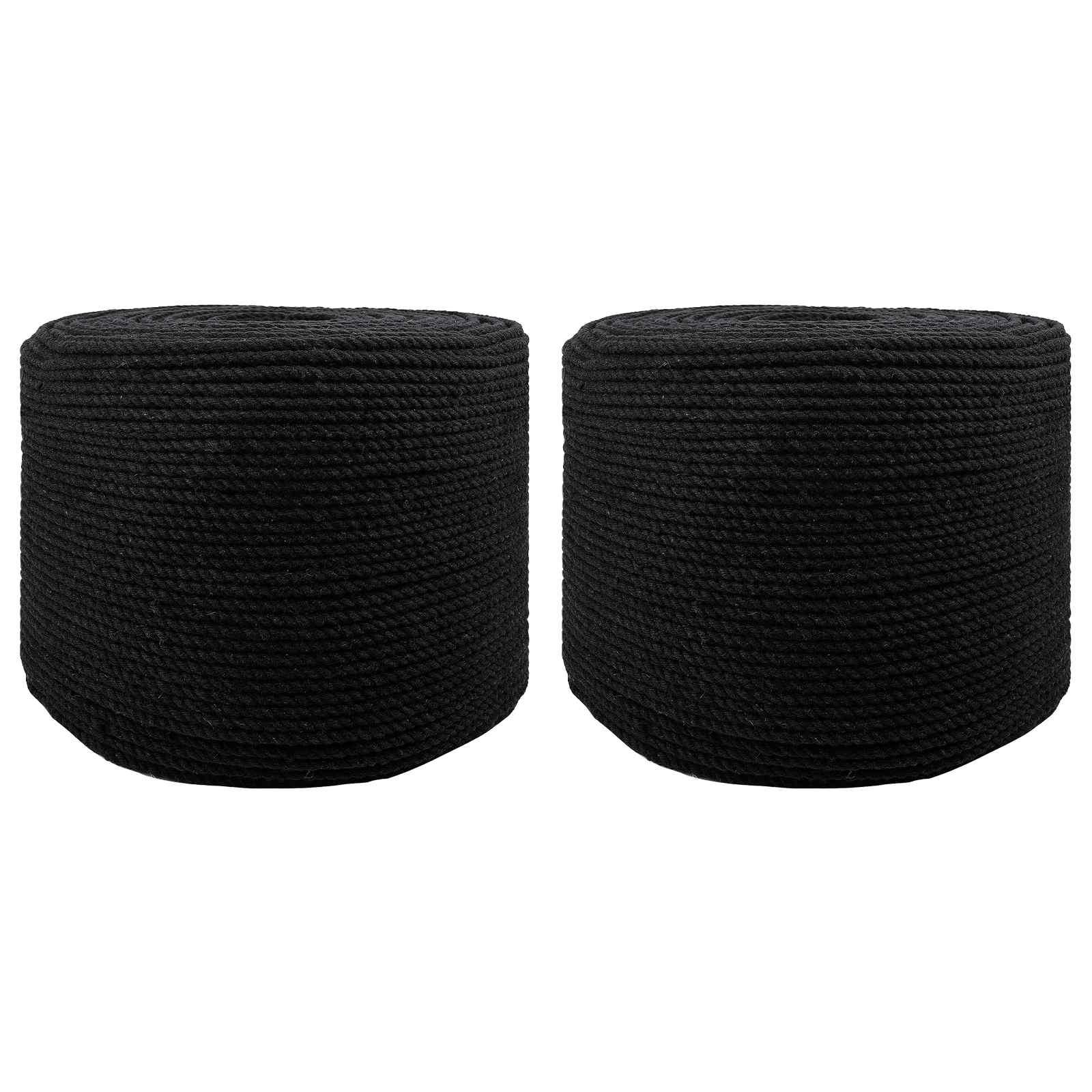 Bomuldssnor 2 stk. 2 mm 100 m sort i 100% bomuld
