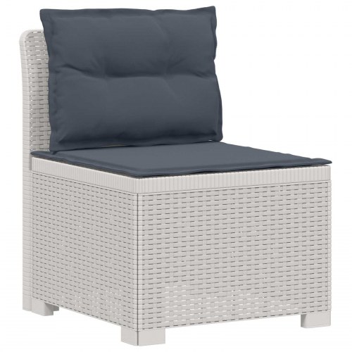 7-personers have-sofa i rattanlook med puder PP hvid
