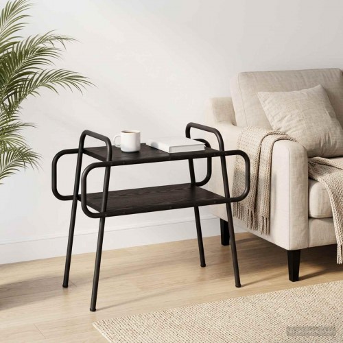 Sofabord i sort eg med 2 hylder 60 x 30 x 51 cm
