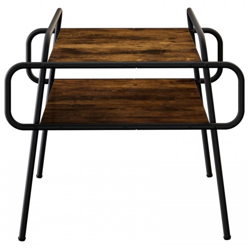 Sofabord i røget eg 50 x 50 x 51 cm med 2 hylder