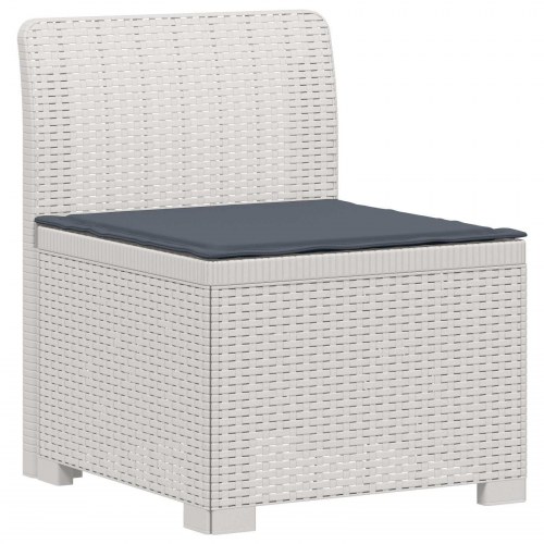 7-personers have-sofa i rattanlook med puder PP hvid