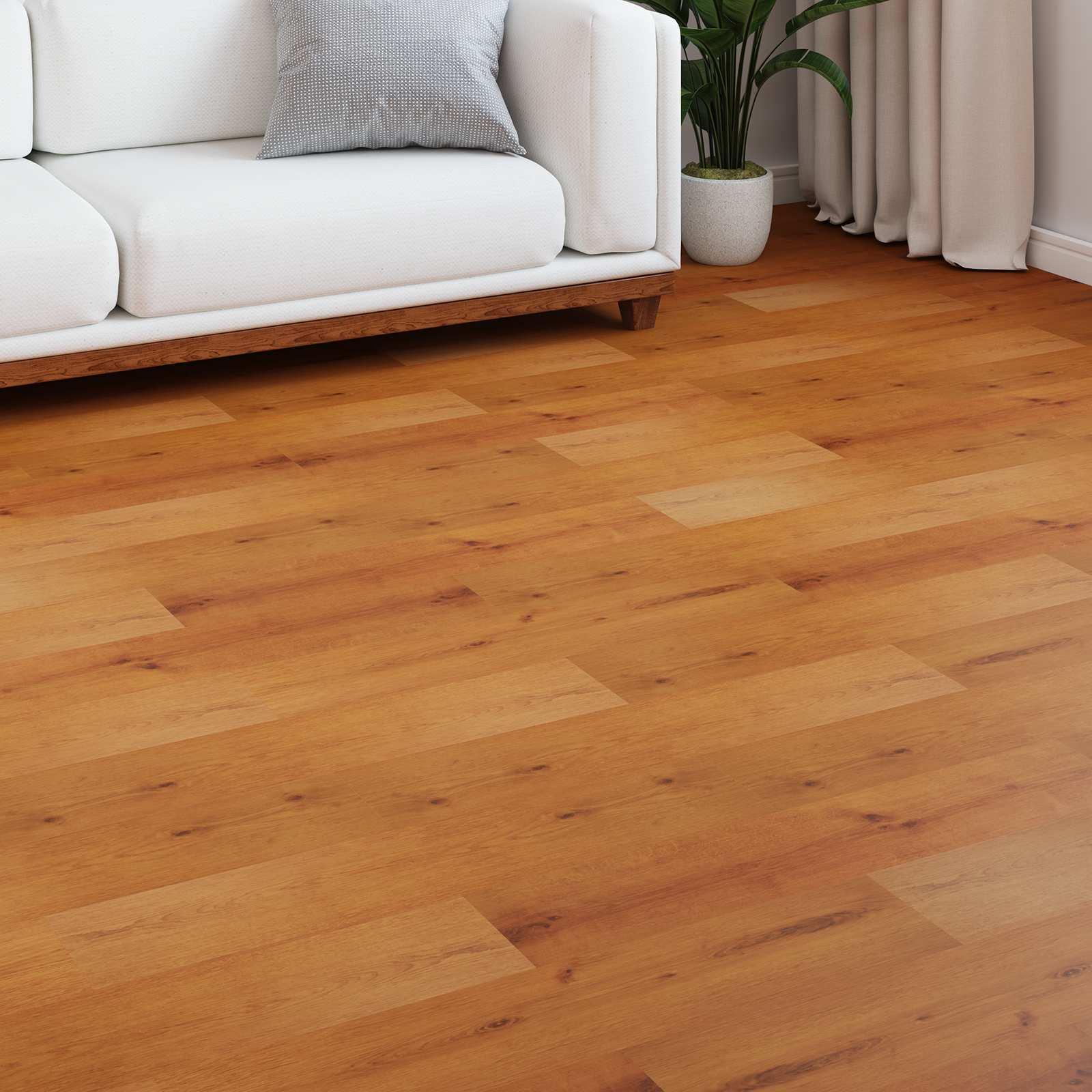Laminatgulv sandbeige 101 x 20 x 0,8 cm 5 stk. i konstrueret træ