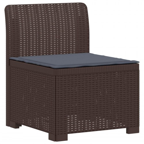 7-personers loungesæt have-sofa i rattanlook med puder PP brun