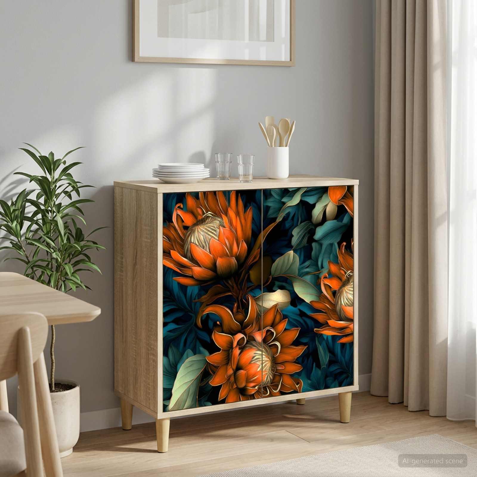 Sideboard LOCHEM i sonoma-eg 69 x 33 x 75 cm med 2 døre