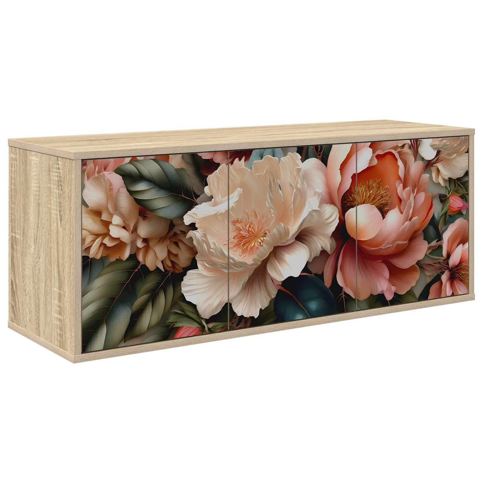 Væghængt TV-skab BORNE 102 x 33 x 40 cm i sonoma-eg
